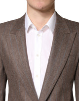 Dolce & Gabbana Brown Stripes Single Breasted Blazer