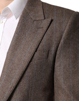 Dolce & Gabbana Brown Stripes Single Breasted Blazer
