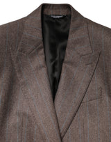 Dolce & Gabbana Brown Stripes Single Breasted Blazer