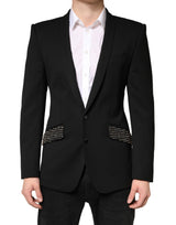 Dolce & Gabbana Black Embellished Single Breasted Blazer