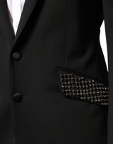 Dolce & Gabbana Black Embellished Single Breasted Blazer