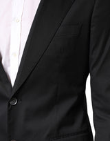 Dolce & Gabbana Black Cotton Single Breasted 2 Piece Suit