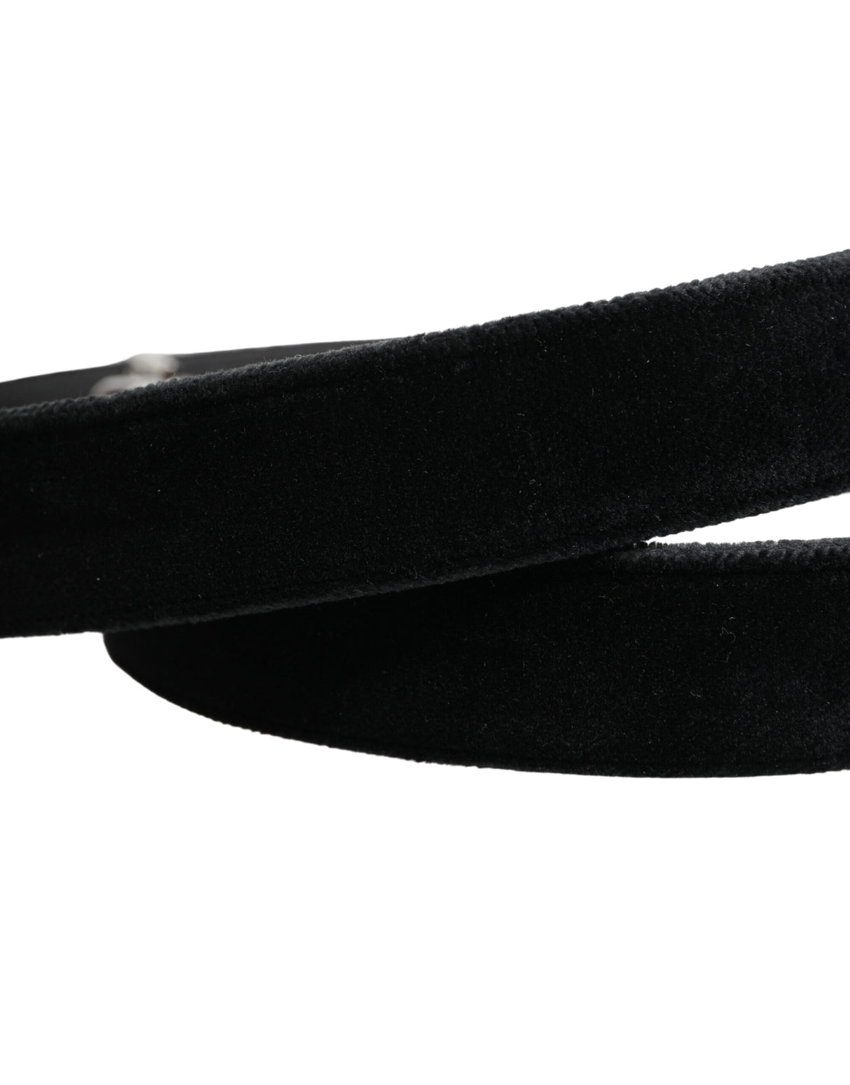 Dolce & Gabbana Black Suede Silver Tone Metal Buckle Men Belt
