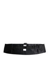 Dolce & Gabbana Black 100% Silk Wide Belt Waist Cummerbund