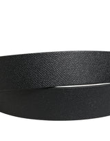 Dolce & Gabbana Black Calf Leather Silver Metal Buckle Belt