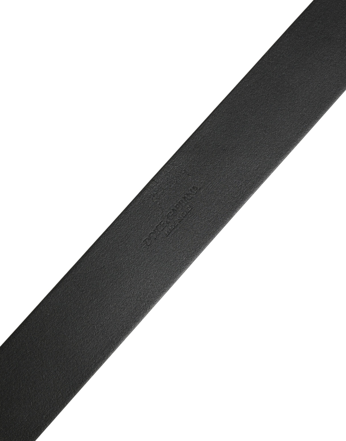 Dolce & Gabbana Black Calf Leather Silver Metal Buckle Belt