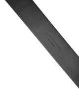 Dolce & Gabbana Black Calf Leather Silver Metal Buckle Belt