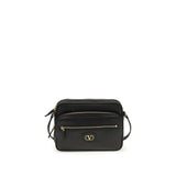 Valentino Garavani Black Calf Leather Bos Taurus Shoulder Bag