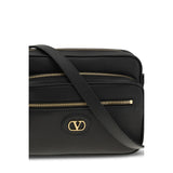 Valentino Garavani Black Calf Leather Bos Taurus Shoulder Bag