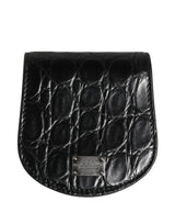 Dolce & Gabbana Black Exotic Skin Condom Case Holder Pocket Wallet