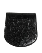 Dolce & Gabbana Black Exotic Skin Condom Case Holder Pocket Wallet
