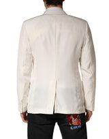 Dolce & Gabbana White Cotton Single Breasted Jacket Blazer