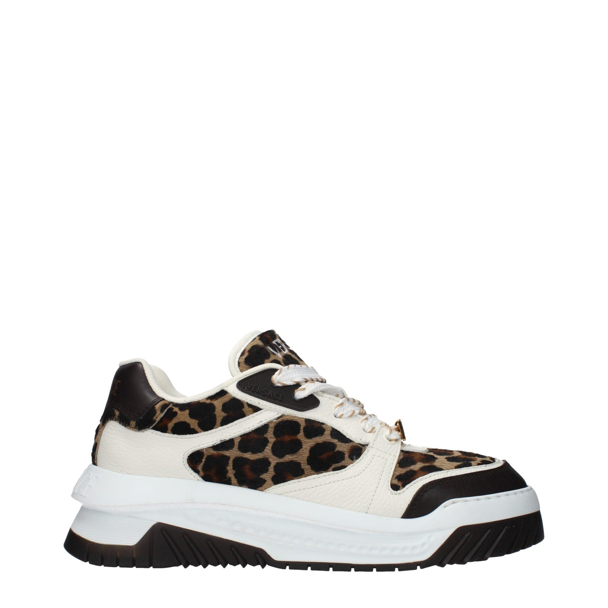 Versace Brown Horsehair Chunky Sneakers