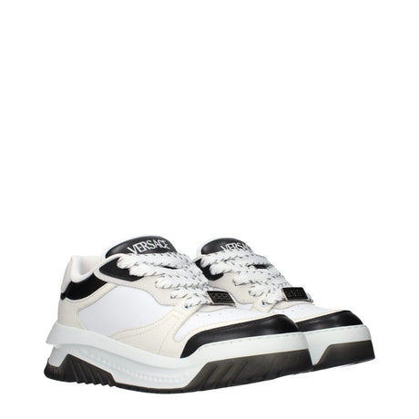 Versace White Leather Low Top Sneakers