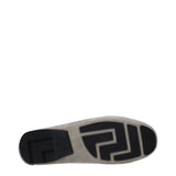 Versace Gray Leather Slip-On Loafers