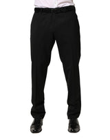 Dolce & Gabbana Black Wool Skinny Men Dress Trouser Pants