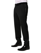 Dolce & Gabbana Black Wool Skinny Men Dress Trouser Pants