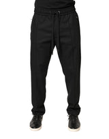 Dolce & Gabbana Black Wool Skinny Jogger Trouser Pants