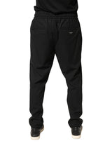 Dolce & Gabbana Black Wool Skinny Jogger Trouser Pants
