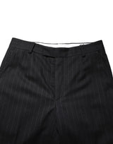 Dolce & Gabbana Black Stripes Wool Dress Formal Trouser Pants