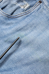 Dolce & Gabbana Blue Tattered Slim Fit Men Cotton Denim Jeans