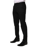 Dolce & Gabbana Black Cotton Skinny Dress Formal Trouser Pants