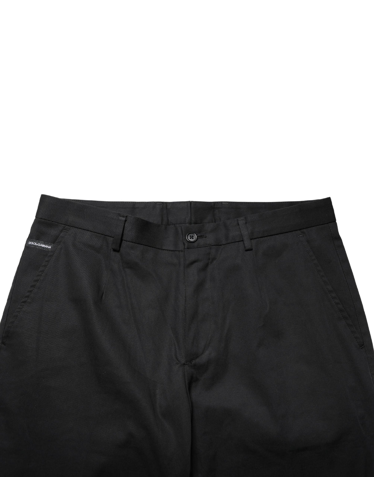 Dolce & Gabbana Black Cotton Skinny Dress Formal Trouser Pants