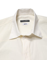 Dolce & Gabbana White MARTINI Cotton Men Dress Formal Shirt