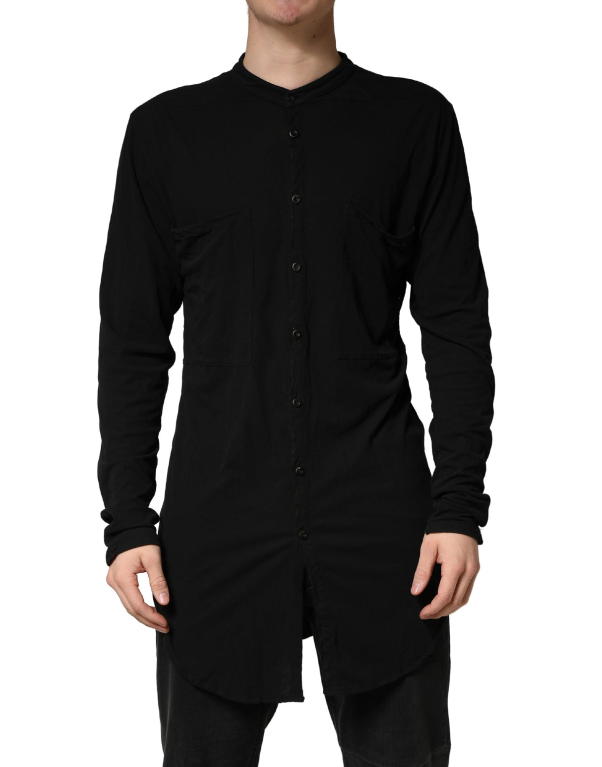 Allude Black Button Down Long Sleeves Men Cardigan Sweater