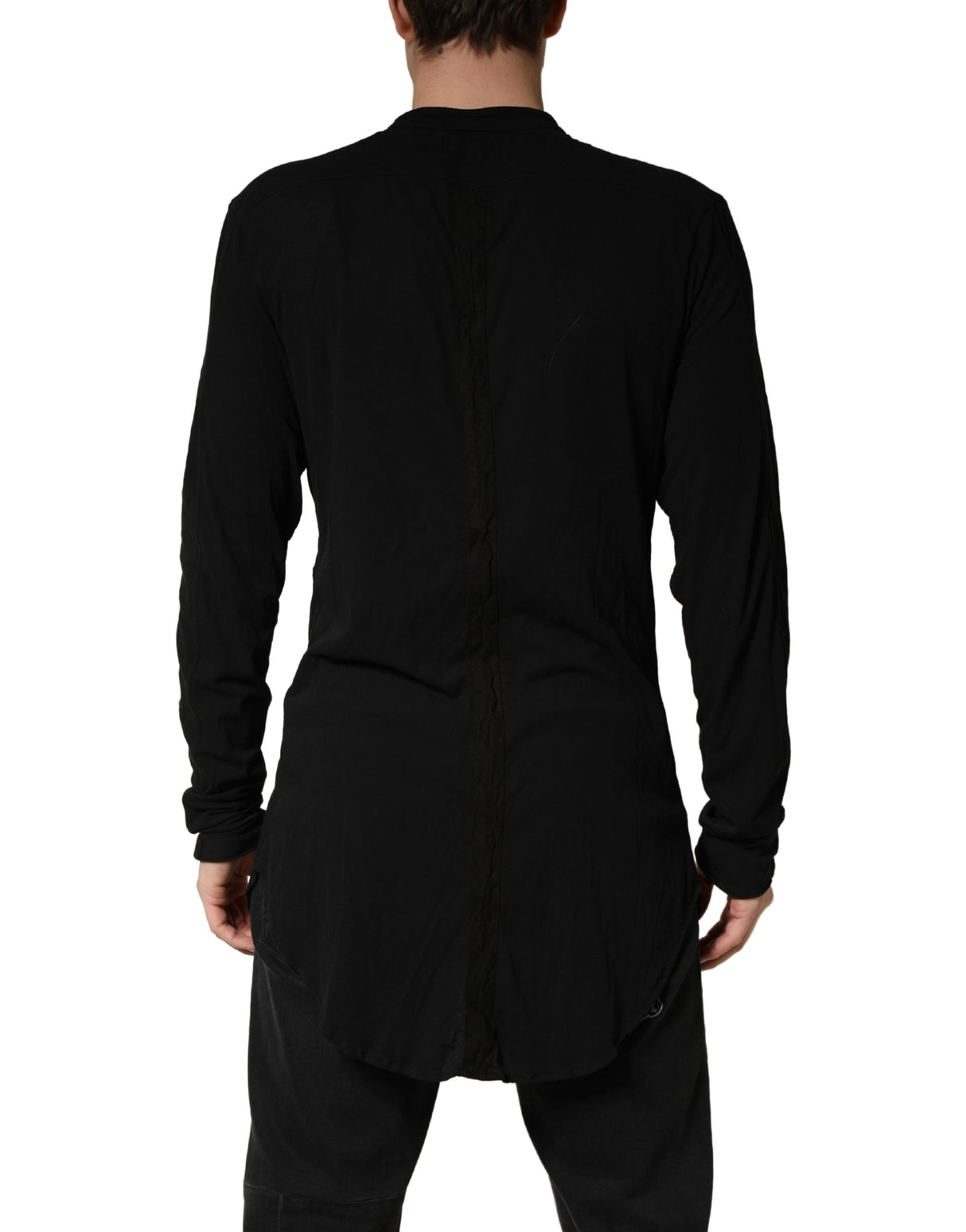 Allude Black Button Down Long Sleeves Men Cardigan Sweater