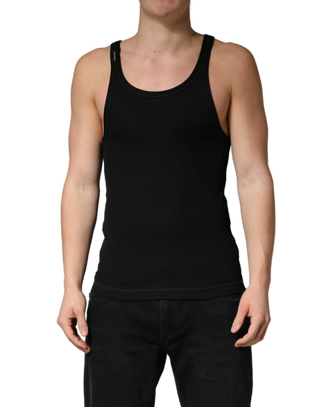 Dolce & Gabbana Black Sleeveless Round Neck Tank Top T-shirt