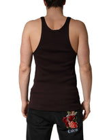 Dolce & Gabbana Brown Sleeveless Round Neck Tank Top T-shirt