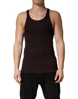 Dolce & Gabbana Brown Sleeveless Round Neck Tank Top T-shirt