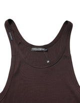 Dolce & Gabbana Brown Sleeveless Round Neck Tank Top T-shirt