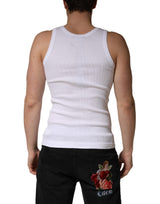 Dolce & Gabbana White Sleeveless Round Neck Tank Top T-shirt