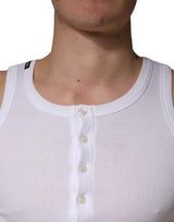 Dolce & Gabbana White Sleeveless Round Neck Tank Top T-shirt