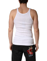 Dolce & Gabbana White Sleeveless Round Neck Tank Top T-shirt