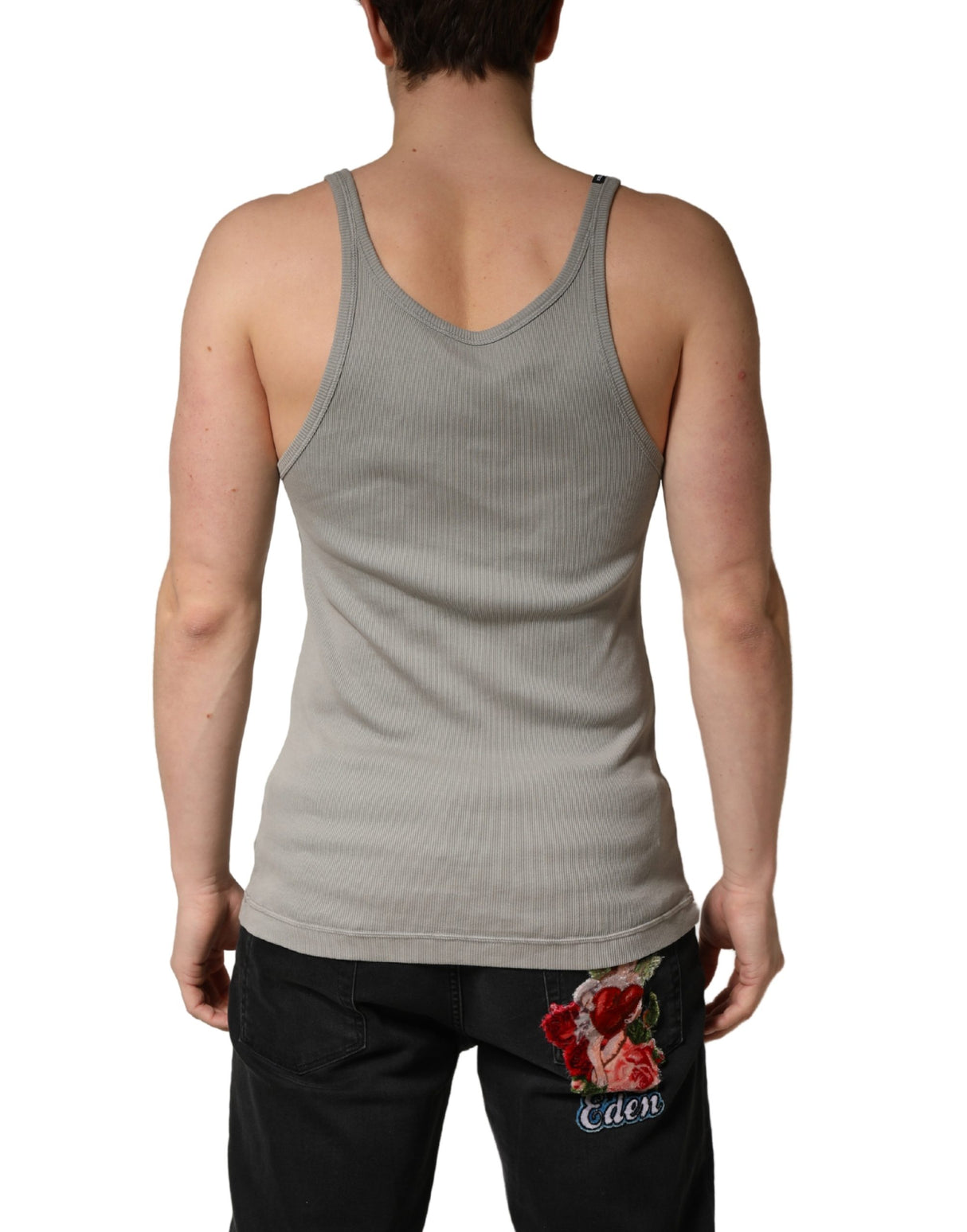 Dolce & Gabbana Gray Sleeveless Round Neck Tank Top T-shirt