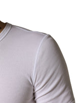 Dolce & Gabbana White Cotton Plain Henley Men Shirt T-shirt