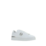 Philipp Plein White Leather Low Top Sneakers