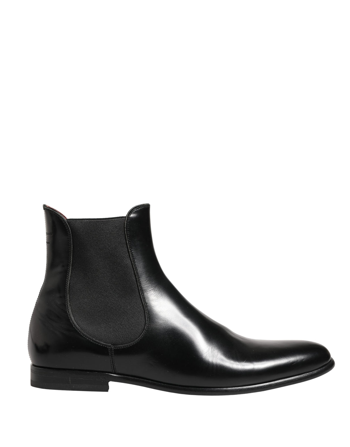 Dolce & Gabbana Black Leather Fur Men CHELSEA Boots Shoes