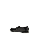 Prada Black Calf Leather Bos Taurus Slip-On Loafers