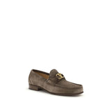 Valentino Garavani Brown Calf Leather Bos Taurus Slip-On Loafers
