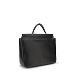 Brunello Cucinelli Black Calf Leather Bos Taurus Shoulder Bag