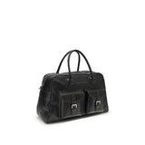 Brunello Cucinelli Black Calf Leather Bos Taurus Shoulder Bag