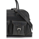 Brunello Cucinelli Black Calf Leather Bos Taurus Shoulder Bag