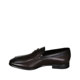 Salvatore Ferragamo Brown Leather Slip-On Loafers