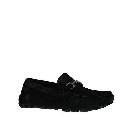 Salvatore Ferragamo Black Leather Slip-On Loafers