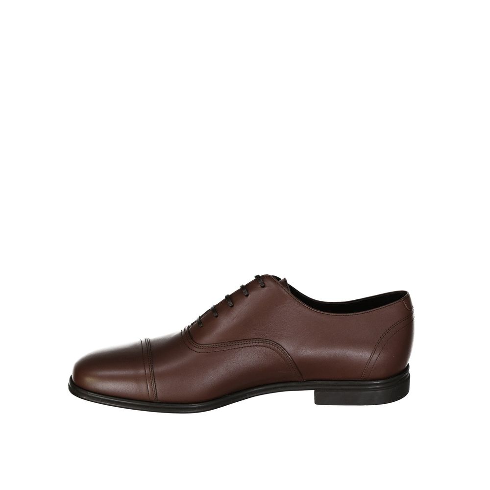 Salvatore Ferragamo Brown Leather Oxfords And Derbies