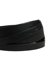 Dolce & Gabbana Black Double Strap Leather Silver Buckle Belt
